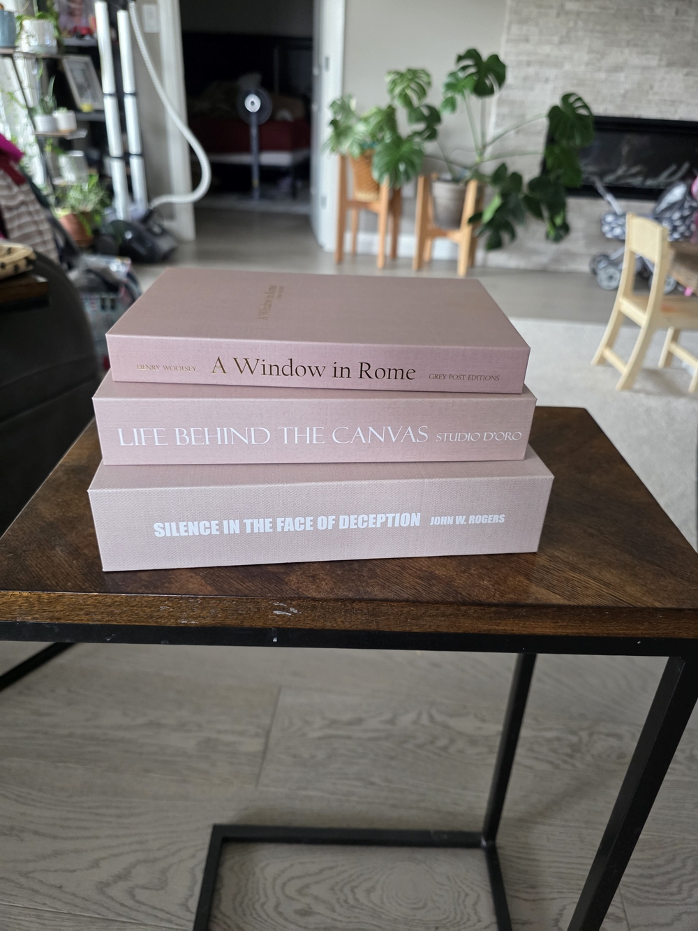 Blush Pink Decorative Book Stack - Set of 3